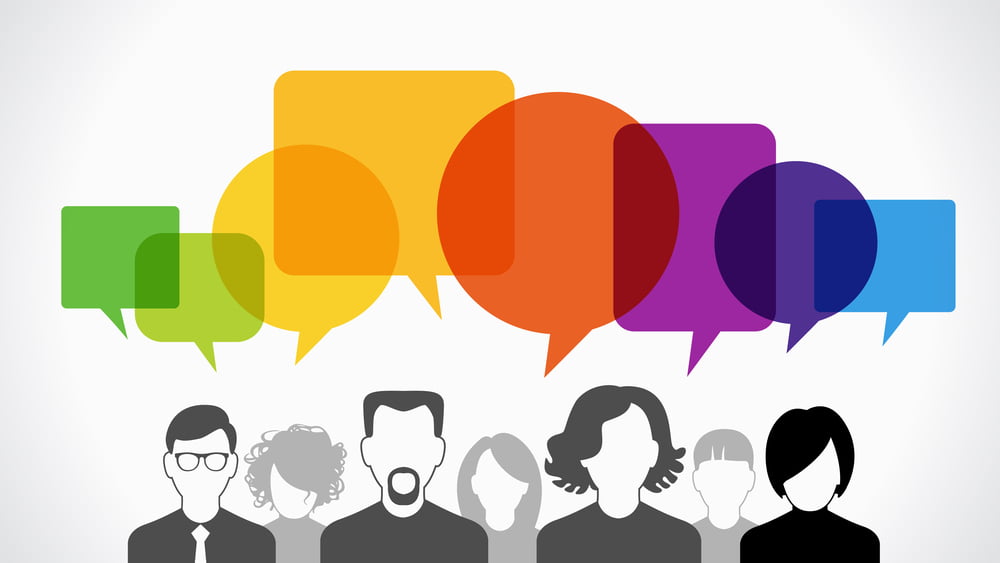 Icons of people with speech bubbles Icons of people with speech bubbles