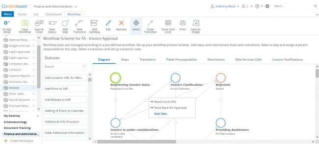 Set up invoice approval process