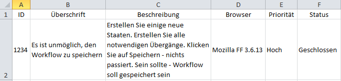 Excel-Tabelle als Fehlerverfolgungsystem Excel-Tabelle als Fehlerverfolgungsystem