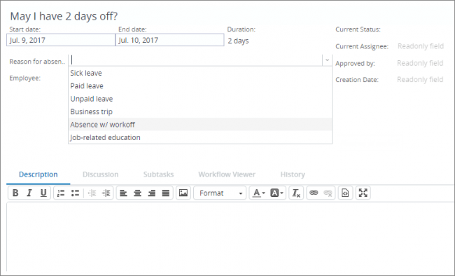 Day-off Request Form Template Day-off Request Form Template
